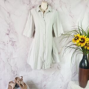 Tribe Alive Green Pleated A-Line Dress